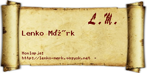 Lenko Márk névjegykártya